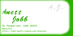 anett jobb business card